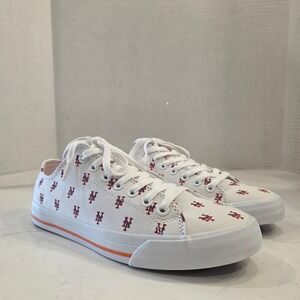 New York Mets MLB Canvas Sneakers White Low Top Mens 8 Womens 9.5 Row One